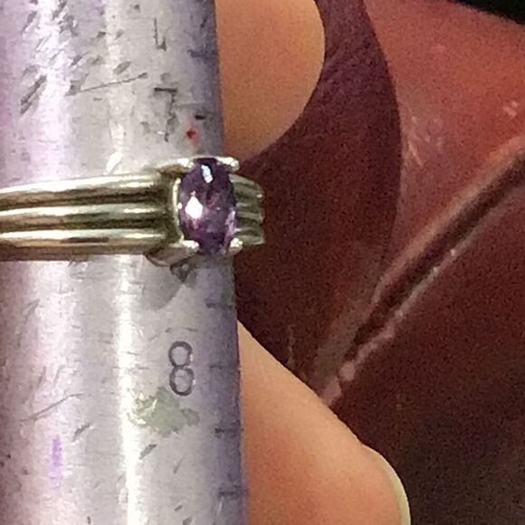 Ring, Purple Cubic Zirconia Ring, NEW, size 7.5, Handmade, CZ, Artisan - Picture 7 of 7